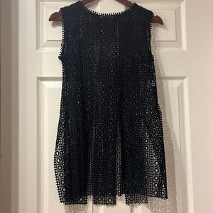 Zara Black embroidered tunic with fringe detail bottom